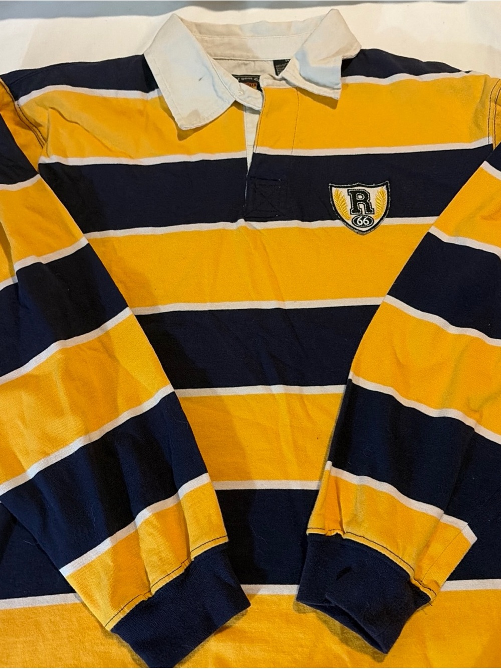 Boys Y2K brand new with tags Route 66 original clothing Co. Striped Rugby Shirt